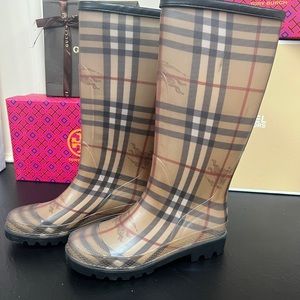 Burberry Plaid Winter Rain Boots